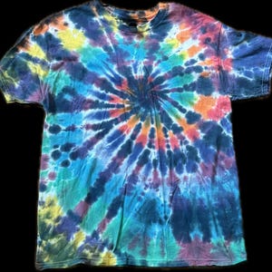 Large Rainbow Spiral Tie Dye T Shirt