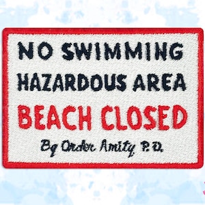 Amity Island Beach Closed Iron-On Embroidery Patch