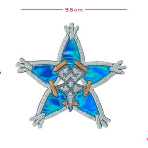 Kingdom Hearts Wayfinder Trio Holografisk Stryk-på Broderilapp Blå