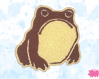 Matsumoto Hoji Japanese Frog Iron-On Embroidery Patch