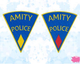 Jaws Amity Police Iron-On Embroidery Patches