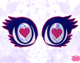 Holographic Anime Eyes Iron-On Embroidery Patch