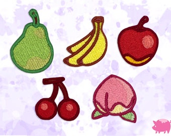 Animal Crossing fruit strijkpatches voor borduren