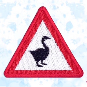 Untitled Goose Game Warning Iron-On Embroidery Patch