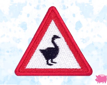 Untitled Goose Game Warning Iron-On Embroidery Patch