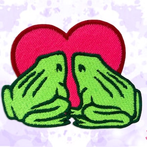 Frogs in Love Iron-On Embroidery Patch