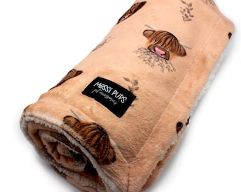 Hairy Coo-Ture Sherpa Dog Blanket | Highland Cow | Pet Accessories