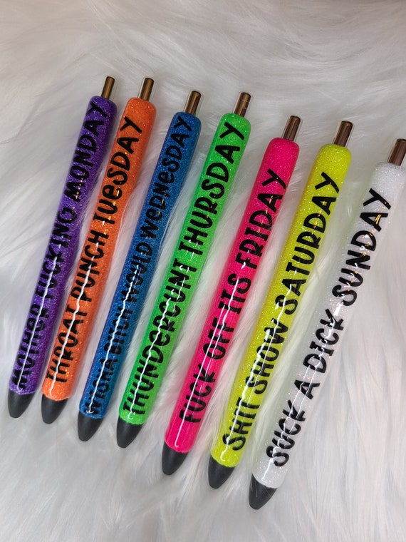 Sassy curse word days of the week pens - The Belle Marie Boutique