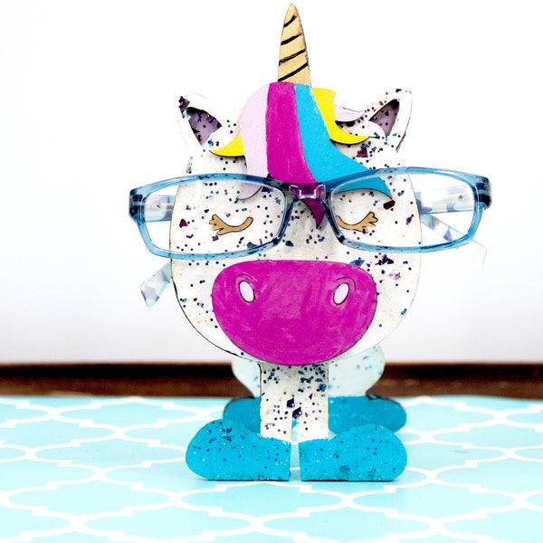 Unicorn Glasses holder, Glasses holder for kids, Unicorn decor for girls bedroom, kid glasses stand, childrens eyeglass holder, Cute Unicorn