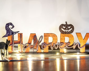 Hello fall wood sign custom decoration, Cute autumn leaves halloween desk or thanksgiving table, wooden farmhouse harvest mantle decor