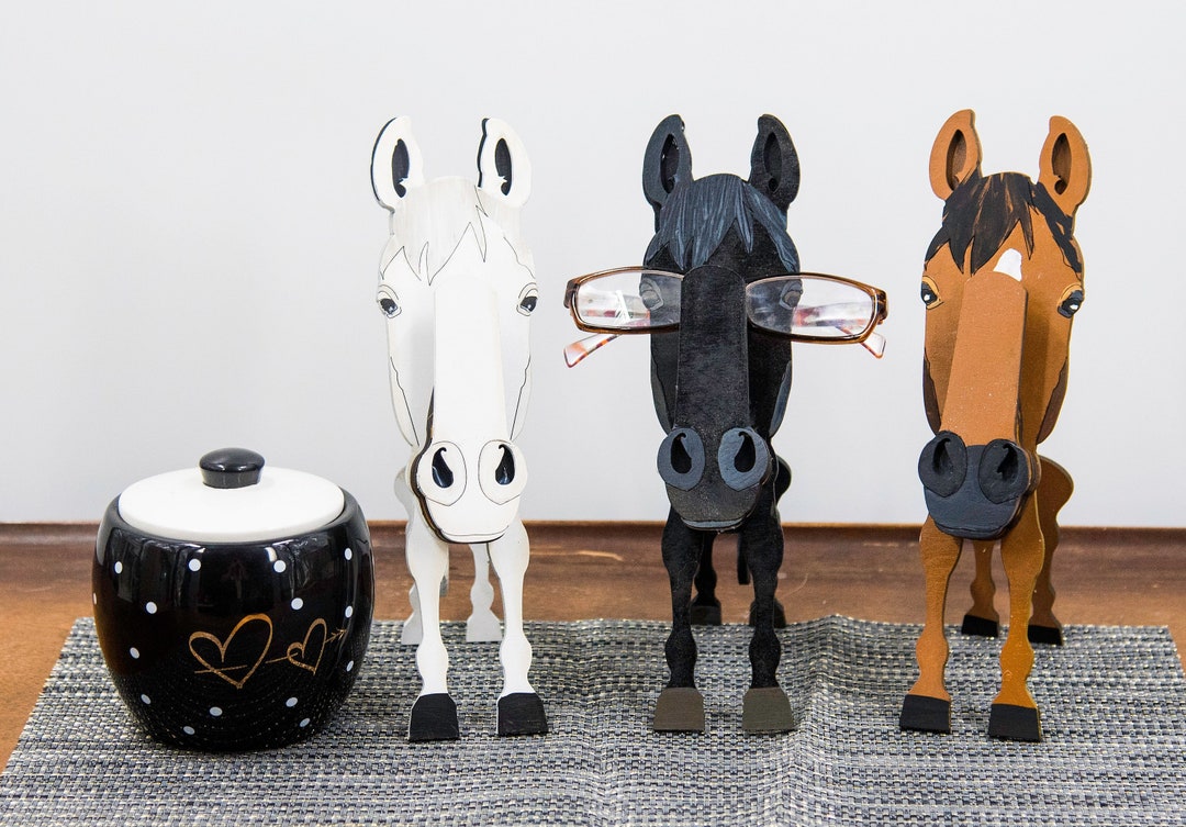 Painted From Photo Custom Glasses Stand / Horse Lover Gift Wood