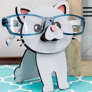 Cat glasses holder, Customized cat gift, Glasses holder animal, Animal glasses holder wood, Nightstand decor, Cat lover gift, Custom pet image 6