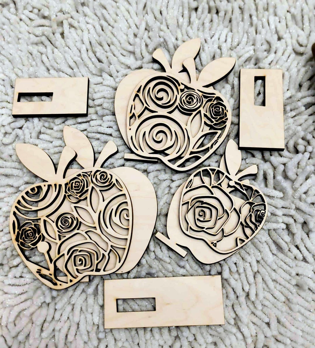 DIY Wooden Apple Craft Kit: Unfinished Wood Cutouts, Teacher Gift - Etsy