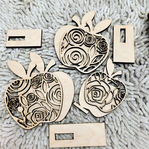 Kit de manualidades de manzana de madera: recortes de madera sin terminar, regalo para maestros