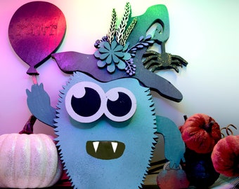 Interchangeable cute Halloween monster decorations - Cute spooky decor for spooky season / fall decor, little monsters / Silly monster