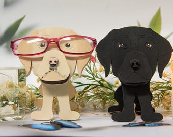 Custom Labrador Glasses Stand - Black, Yellow, Chocolate lab - Shelf Sitter for Kids, Dog Moms, and pet memorial