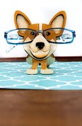 Corgi decorations, Wooden glasses holder, Corgi gifts, Desk decor for women, Nightstand decor, Glasses stand, Dog lover decor, Corgi lover