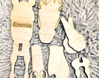 DIY Horse Glasses Stand Kit – Paint Your Own Wooden Eyeglass Holder | Horse Lover Craft Gift, Personalized Horse Decor