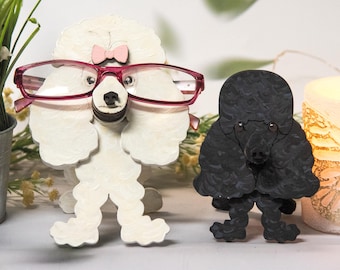 Custom Painted Poodle Glasses Stand  | Mini & Standard Designs | Shelf Sitter for Kids or Dog Moms