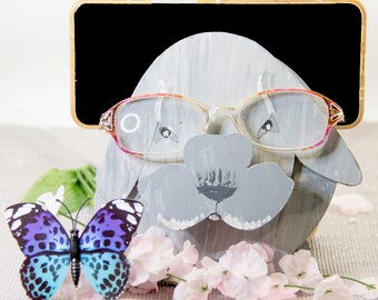 Rabbit Glasses Holder, Bunny Eyeglass Stand, Personalized Bunny Gift, Rabbit Lover Gift, Wooden Animal Glasses Holder, Desk Decor