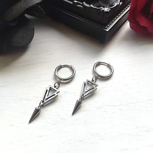 Spike Earrings, Punk Earrings, Goth Earrings, Gothic Jewelry, Huggie Earrings, Emo, alternative, Y2k Jewelry, Witchy Earrings, Dark Academia