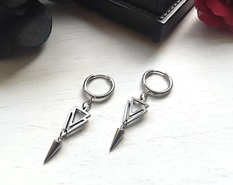 Spike Earrings, Punk Earrings, Goth Earrings, Gothic Jewelry, Huggie Earrings, Emo, alternative, Y2k Jewelry, Witchy Earrings, Dark Academia