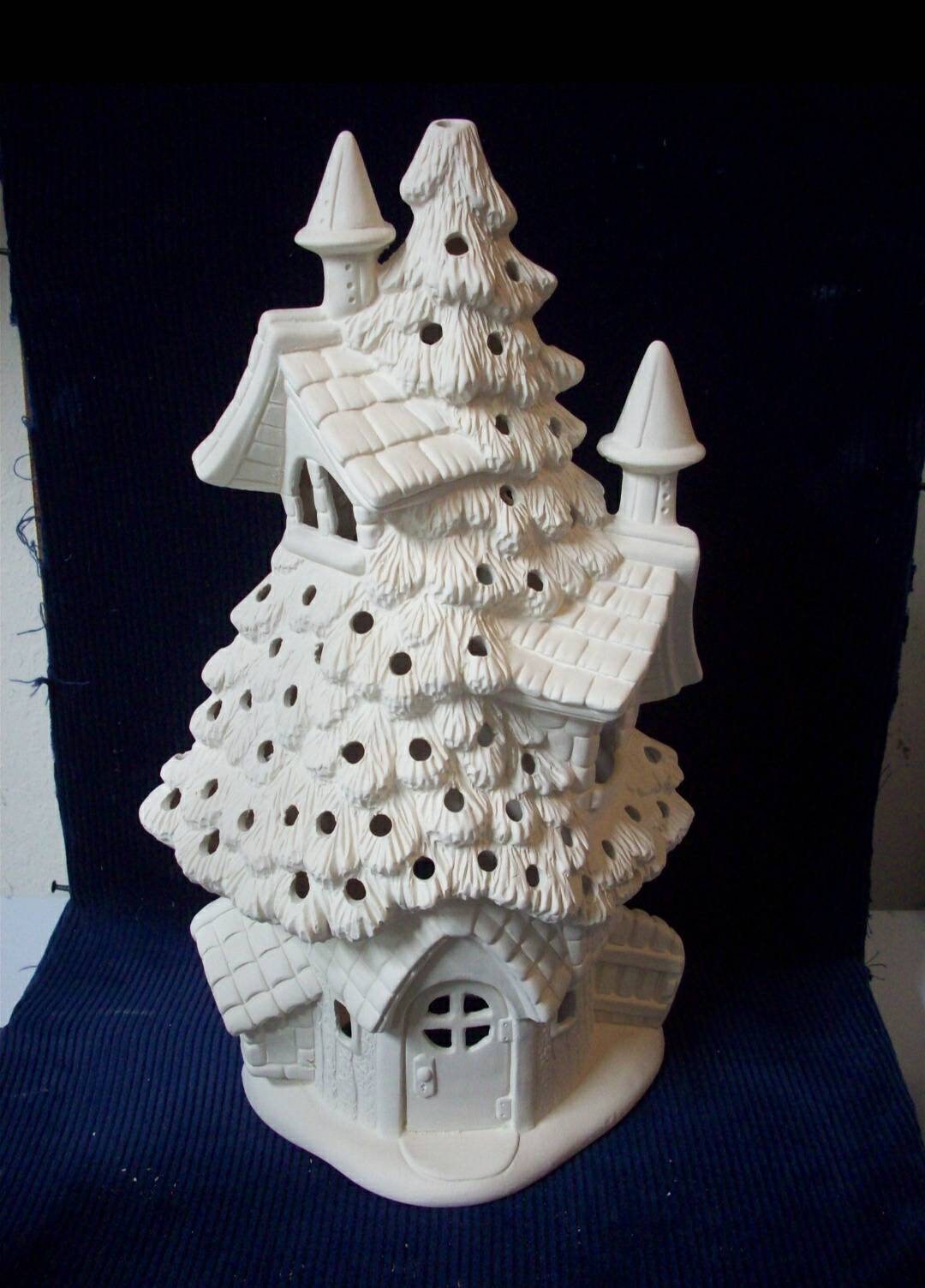Ceramic Ready to Paint Christmas Grand Spruce Lodge Etsy