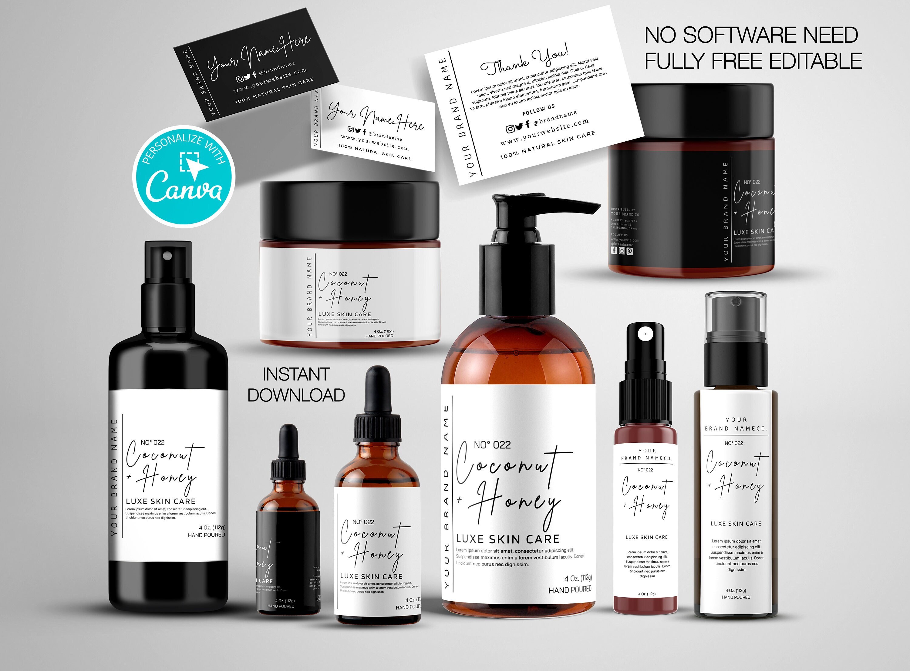 Editable Cosmetic Product Label Template Minimal Style - Etsy