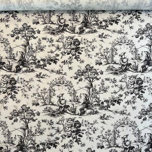 Vintage Cowtan & Tout FARNSWORTH Black and White Toile Cotton Fabric