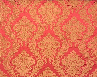 Vintage High End Designer 100% Silk Damask Fabric