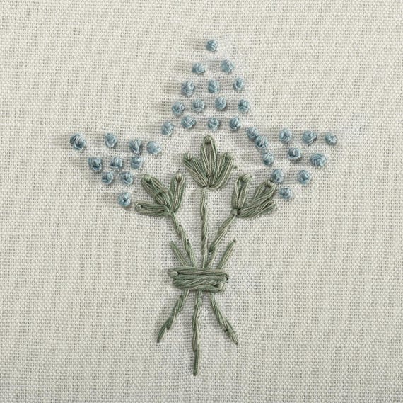 Chelsea Editions WISTERIA Hand Embroidered Linen Fabric • English Country House Designer Textile • Luxury Upholstery & Drapery Material