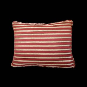 Scalamandre SHIRRED STRIPE Silk Fabric Lumbar Pillow Cover with Insert