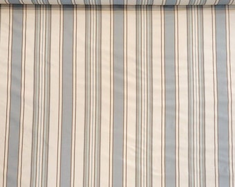 Lee Jofa 100% Silk Taffeta Striped Fabric In Ciel Blue / Ivory