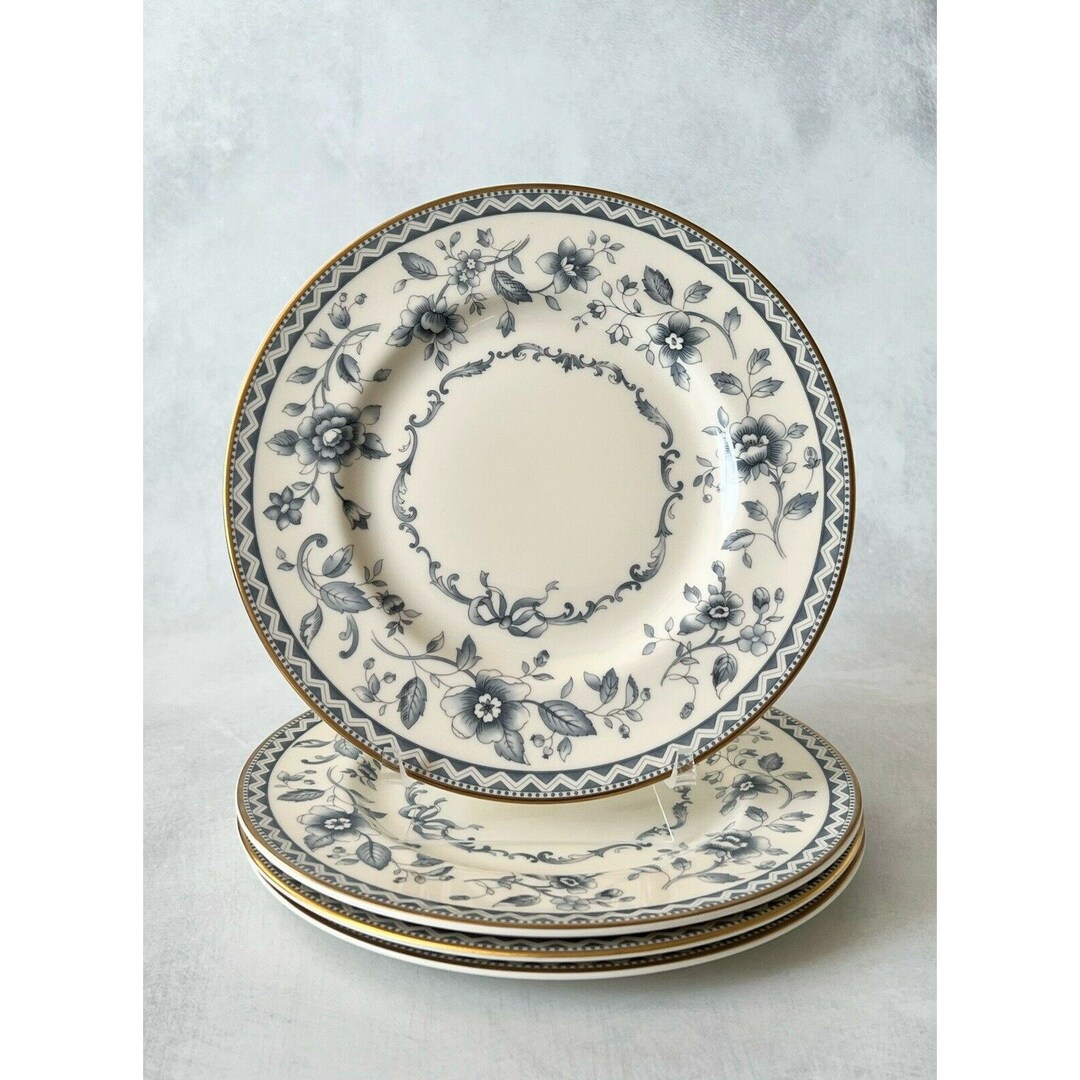 Set of 4 Royal Doulton Josephine Gold 8 Salad Plates H5235 England Etsy