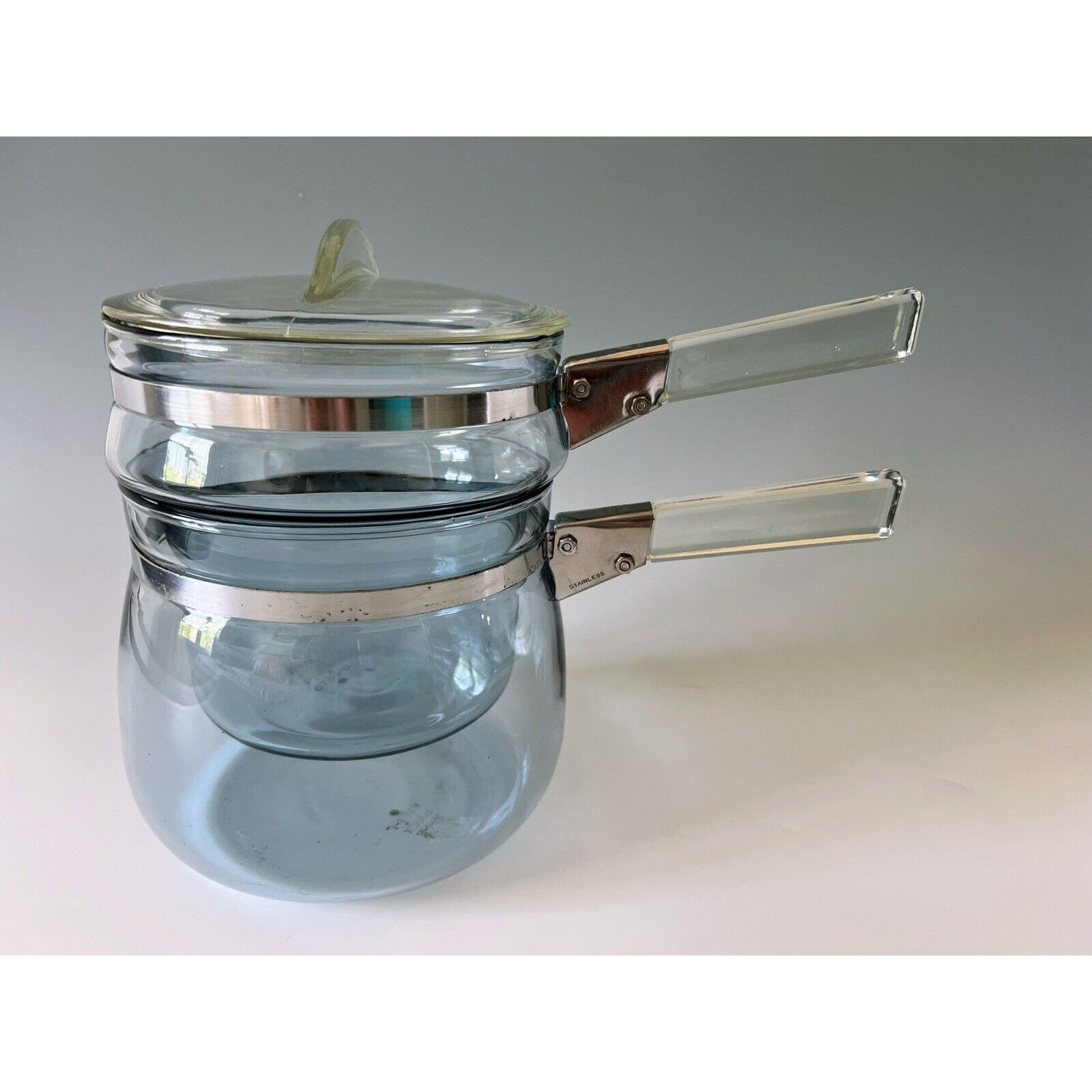 Vintage PYREX Flameware Glass Double Boiler Pot 1.5 Quart Pan