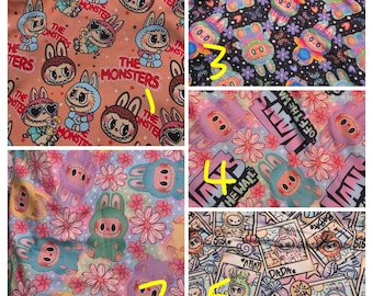 Mens/womens medical Scrub Cap - anime cute monsters anime.  All stretchy.  Choose fabric / style.
