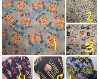 Mens/womens scrub cap - help is on the way unicorn meh scrub daddy you're the problem cancer sucks exercise sassy.   Choose fabric/style.