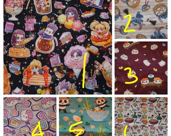 Mens/womens scrub cap - Japanese Hawaiian sushi Asian foods ramen. Choose fabric/style.