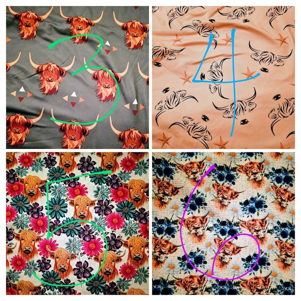 Cuffia/cappello da medico da uomo o da donna. Cows floral highland. Tessuti morbidi ed elastici. Scegli lo stile del tessuto.