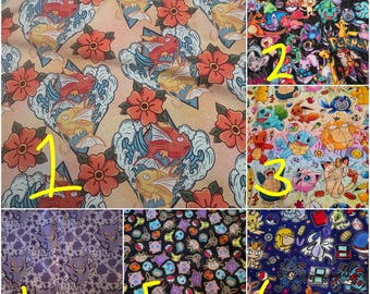 Mens/womens  Medical Scrub Cap/Hat.  Anime poke catch them all.  All stretchy.    Choose fabric/style.