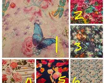 Mens womenss  Medical Scrub Cap.  Floral, butterflies, music.   All stretchy except #6.    Choose fabric style.
