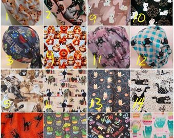 Mens/womens Medical Scrub Cap.  Cats im fine I do what I want cactus.  Pick fabric/style.