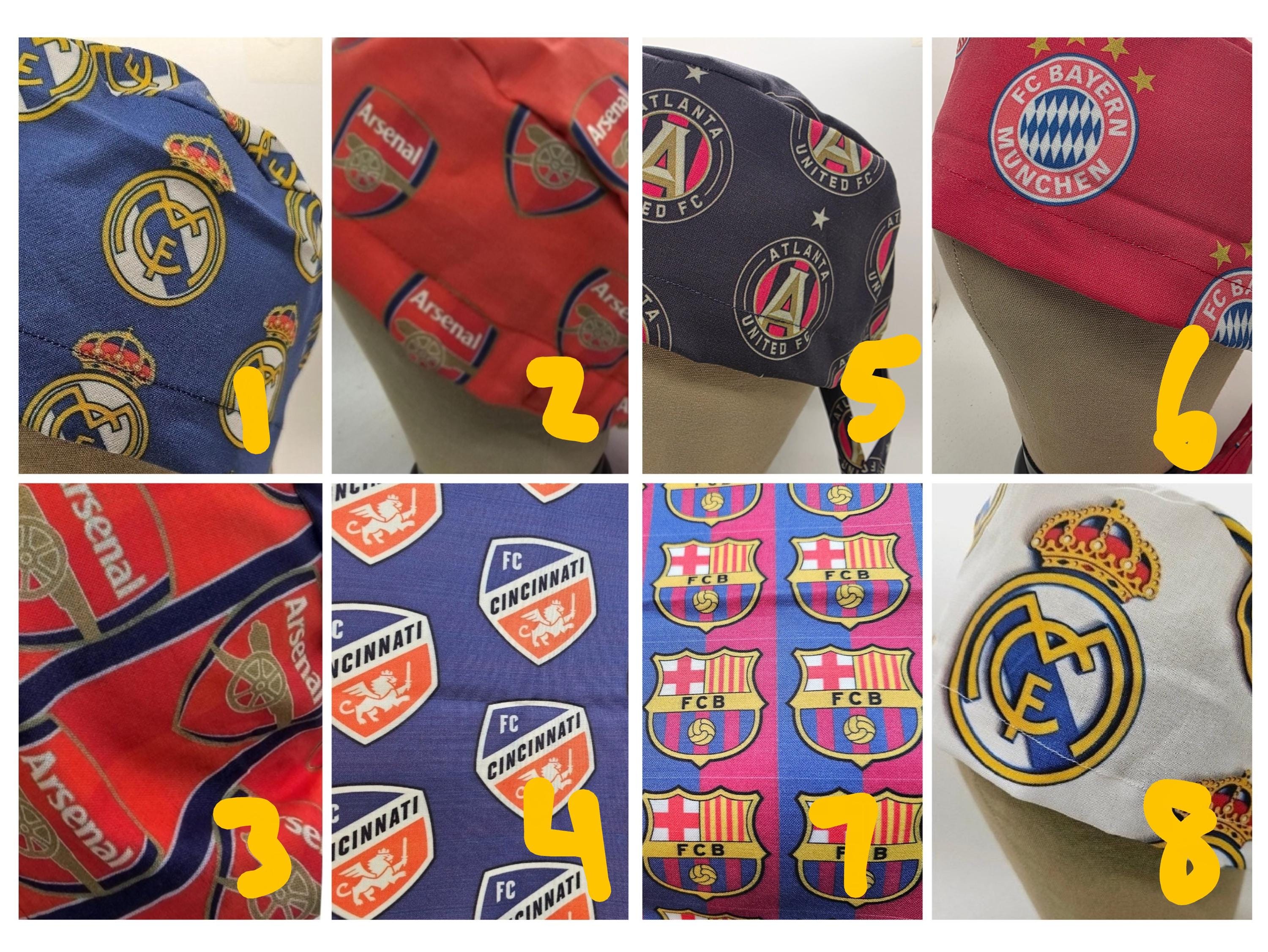 Men's or women's  Medical Scrub Cap/Hat.  world cup. Soccer futball.  Choose fabric style.