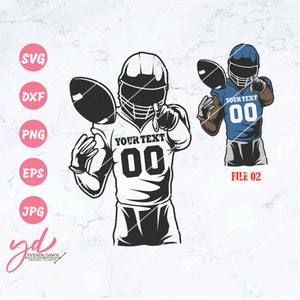 Football Player Svg | Sports Svg | Football Svg | Customized Football Player Svg | Football Team Colored Layers | Football Player Png Eps
