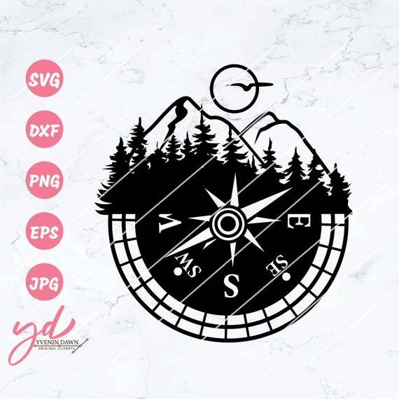 Compass Svg Adventure Compass Outdoor Svg Compass Cut - Etsy