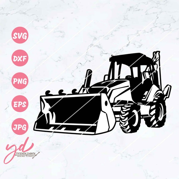 Backhoe Loader Svg | Excavator Svg |  Construction Svg | Tractor Svg | Construction Equipment | Heavy Equipment Svg | Cutfiles | Backhoe Png