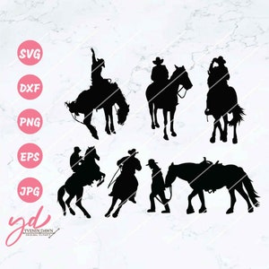 Cowboy Bundel Svg | Western Svg | Cowboy Silhouet Svg | Cowboy Shirt Design | Cowgirl Svg | Paard Svg | Cowboy Design | Cowboy Png Dxf Jpg