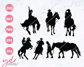 Cowboy Silhouette SVG Bundle: Western Shirt Design (Digital Download)