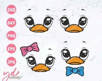 Söta ankansikten svg png | Anka svg | Ankansikten svg | Söt baby anka svg | Hane Hona anka svg | Söt anka gårdsdjur svg png eps dxf
