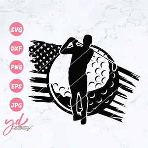 US Golf Svg | Joueur de golf américain Svg | Golf Svg | Clubs de golf Svg | Balle de golf Svg | | de golf Vector | du logo du golf | des fichiers Golf Cut Golf Silhouette